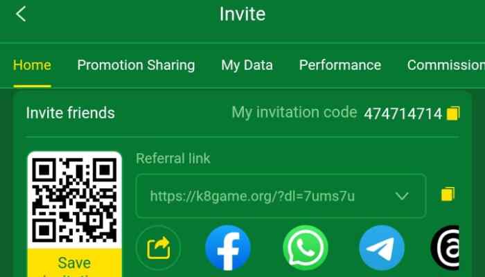 K8 Game Invite Your Friends Get Bonus Daily